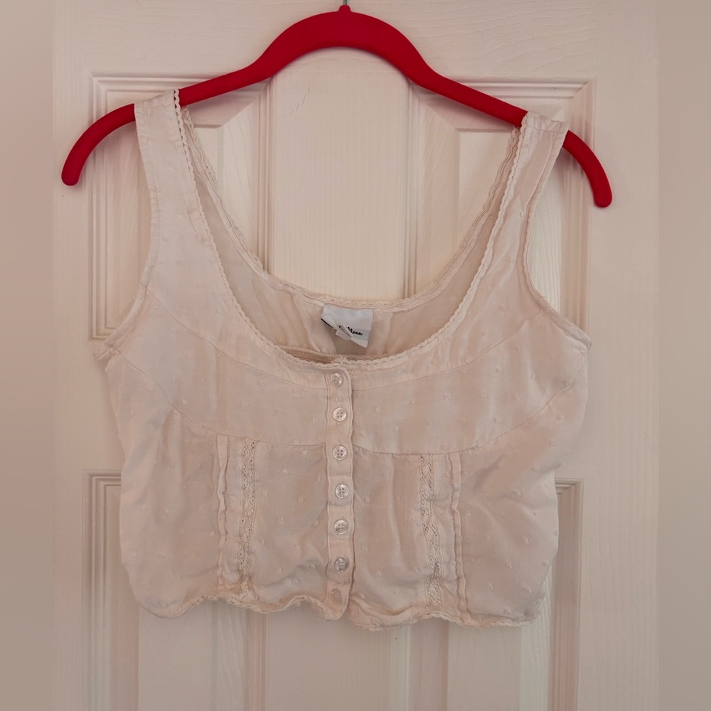 Chic Cream Buttoned Crop Top